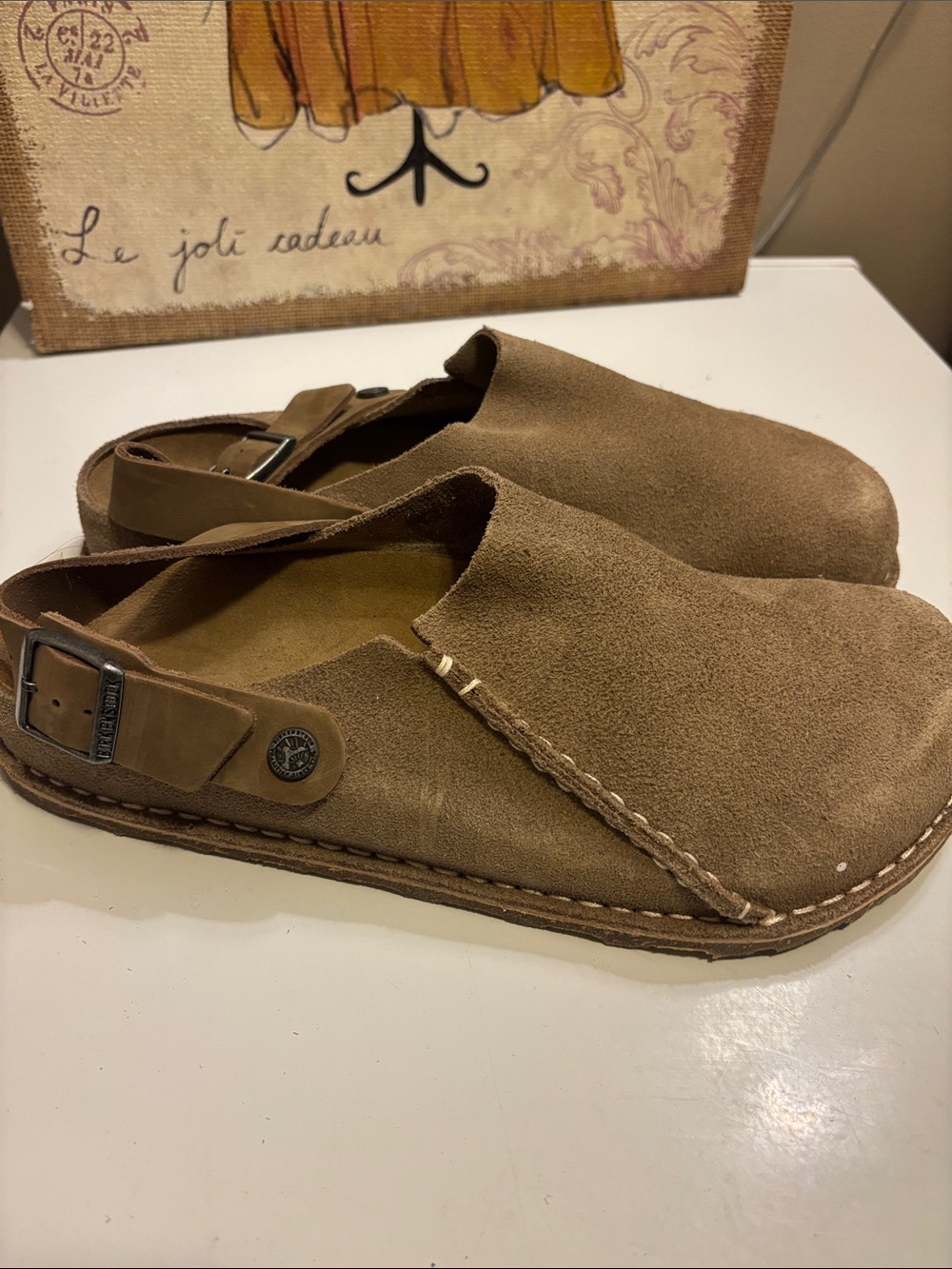 New- Men’s Birkenstock Lutry  Suede Slip-On Clog with Buckle